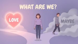 woman confused in an undefined situationship asking what are we illustration