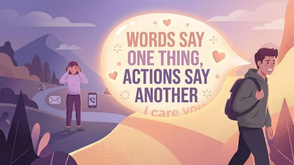 partner saying he cares but acting distant illustration