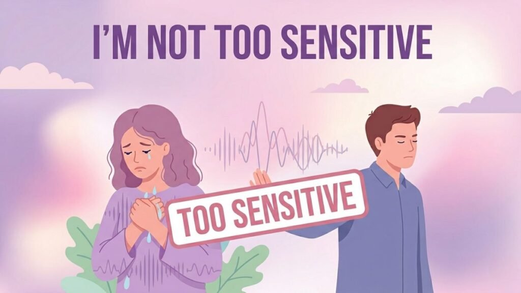 woman being told she is too sensitive in relationship illustration