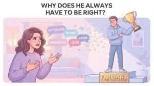 woman feeling unheard because her partner always needs to be right illustration