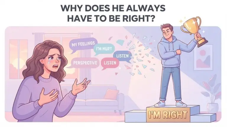 woman feeling unheard because her partner always needs to be right illustration