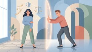 Boundary violations in relationships illustration showing anger toward healthy boundaries