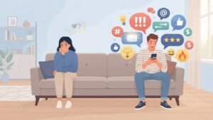 Emotional neglect in relationships illustrated with a couple experiencing emotional imbalance