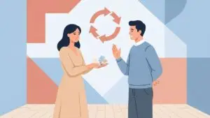 Empty promises in relationships illustration showing repeated broken commitments