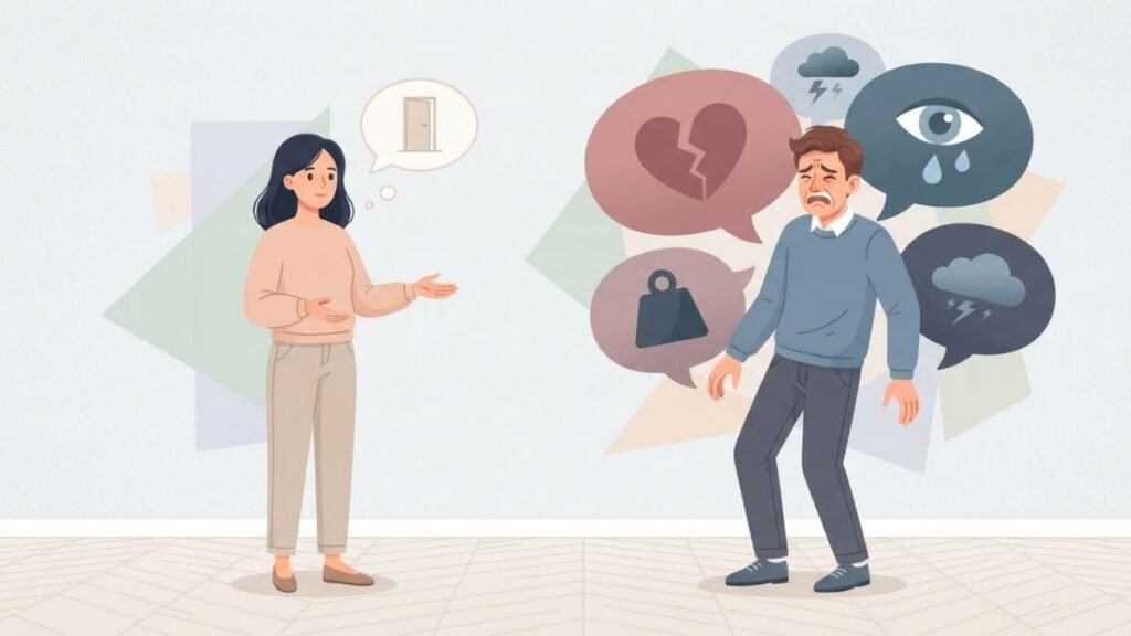 Guilt tripping when asking for personal space in a relationship illustration