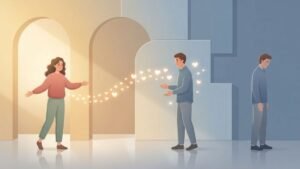Inconsistent affection in relationships illustration showing emotional warmth that comes and goes