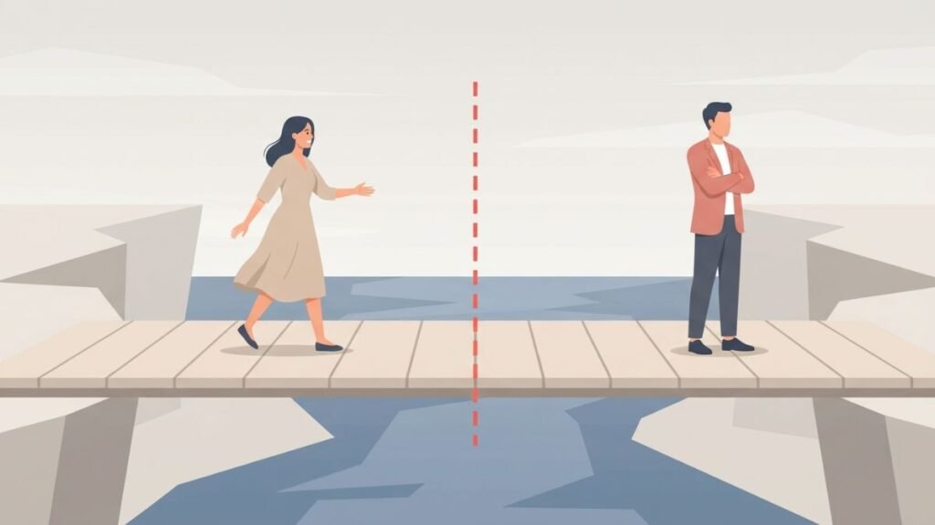 One-sided compromise in a relationship illustration