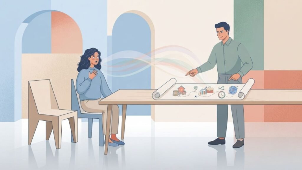 Unilateral relationship decisions without partner input illustration