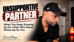 Woman realizing she has an unsupportive partner after always showing up for him while he rarely shows up for her