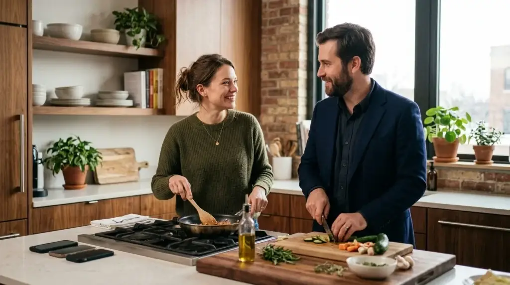Couple actively participating and putting effort into their relationship