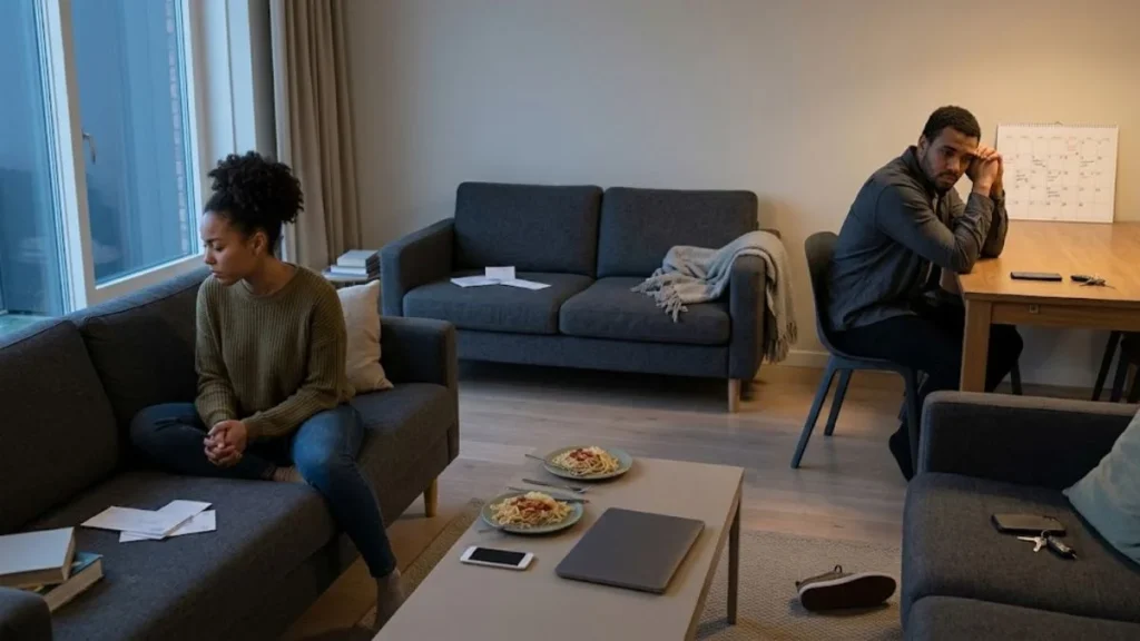 Couple experiencing repeated arguments caused by unresolved relationship problems