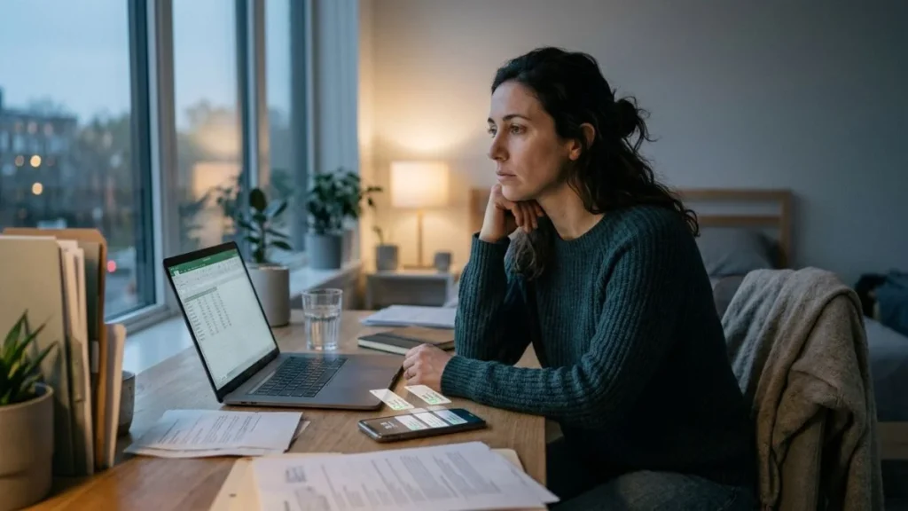 Woman reflecting on emotional boundaries while protecting her peace