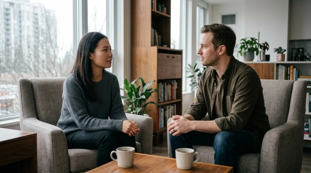Man taking accountability and understanding how his actions hurt his partner