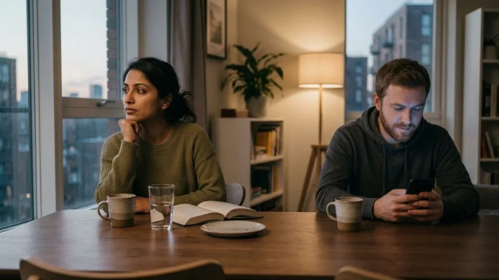 Woman feeling emotionally overlooked as her partner becomes comfortable in the relationship