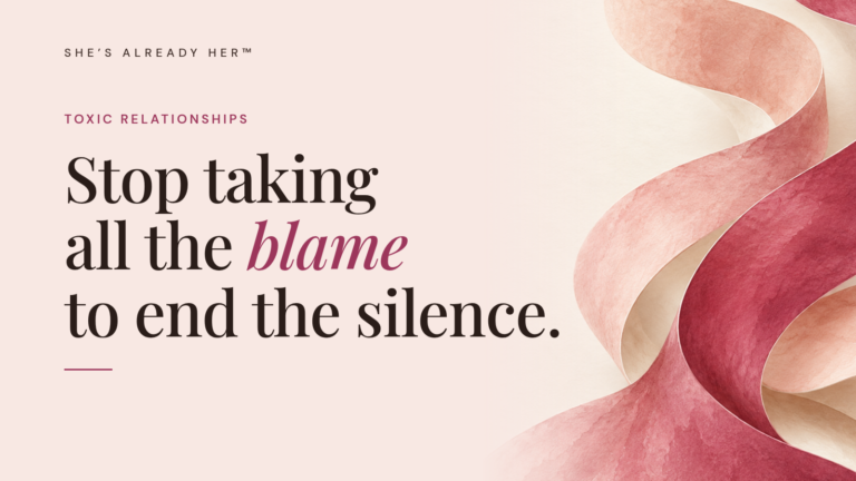 Stop taking all the blame to end the silence.