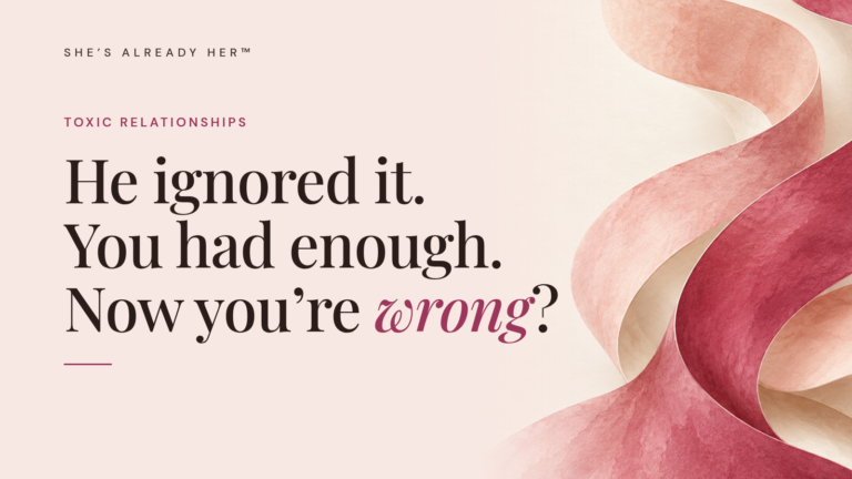 He ignored it. You had enough. Now you’re wrong?
