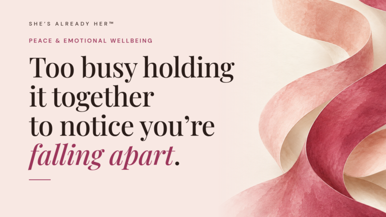 Too busy holding it together to notice you’re falling apart.