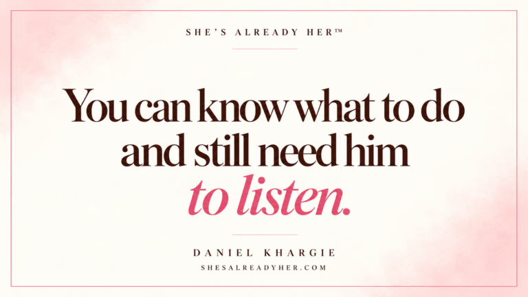 Emotional communication editorial cover: You can know what to do and still need him to listen. Words by Daniel Khargie.