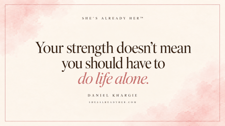 Feeling alone in a relationship editorial cover: Your strength doesn’t mean you should have to do life alone. Words by Daniel Khargie.