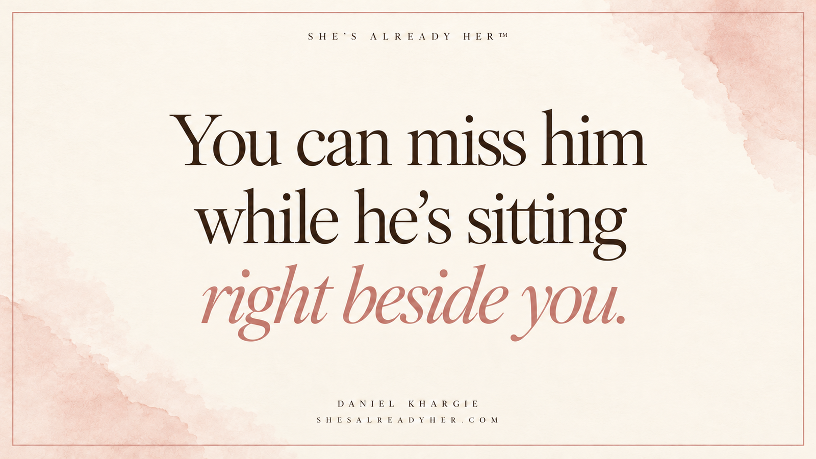 Lack of emotional intimacy editorial cover: You can miss him while he’s sitting right beside you. Words by Daniel Khargie.