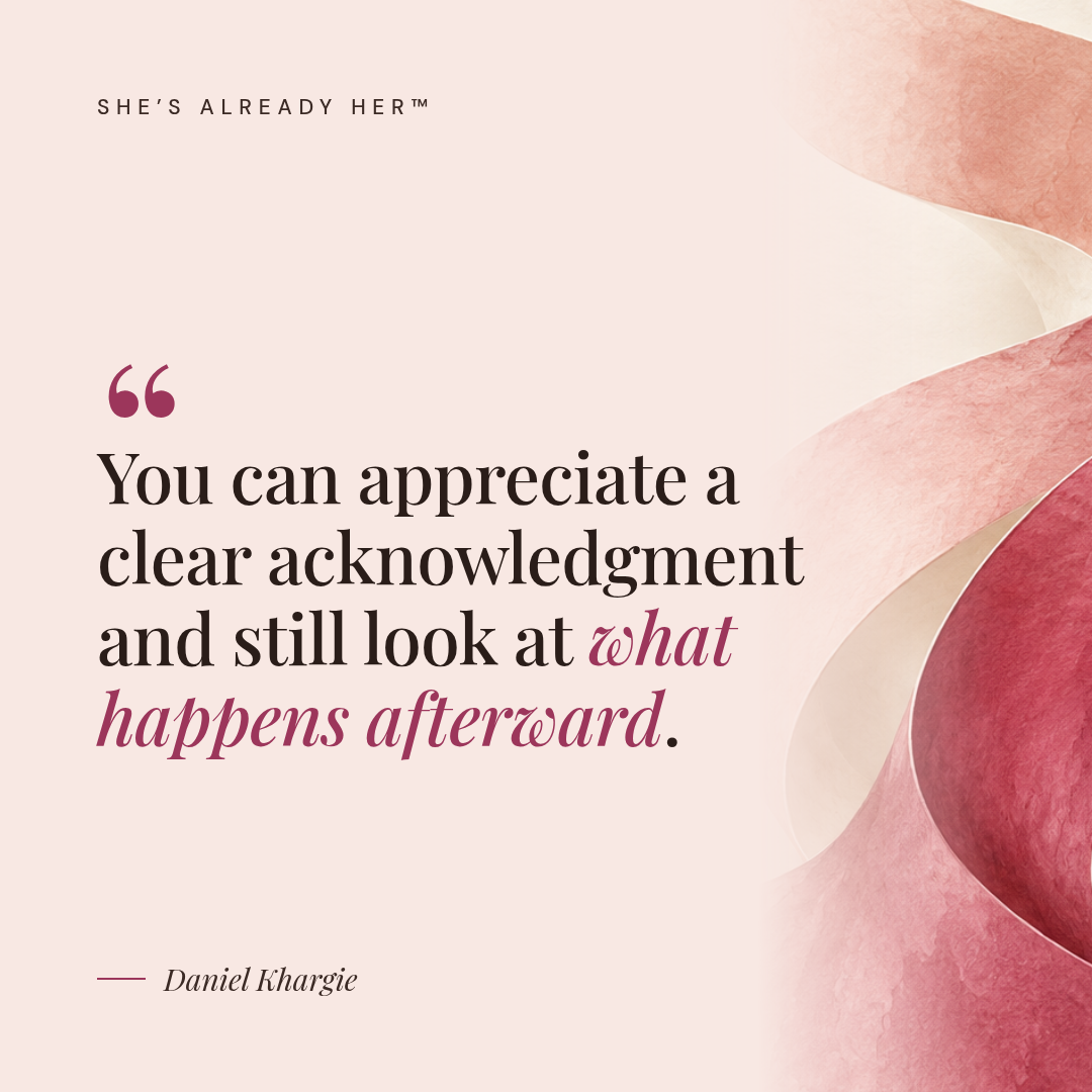You can appreciate a clear acknowledgment and still look at what happens afterward.