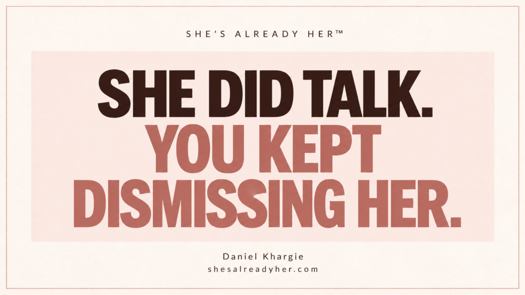 She did talk. You kept dismissing her. Branded article cover by Daniel Khargie.