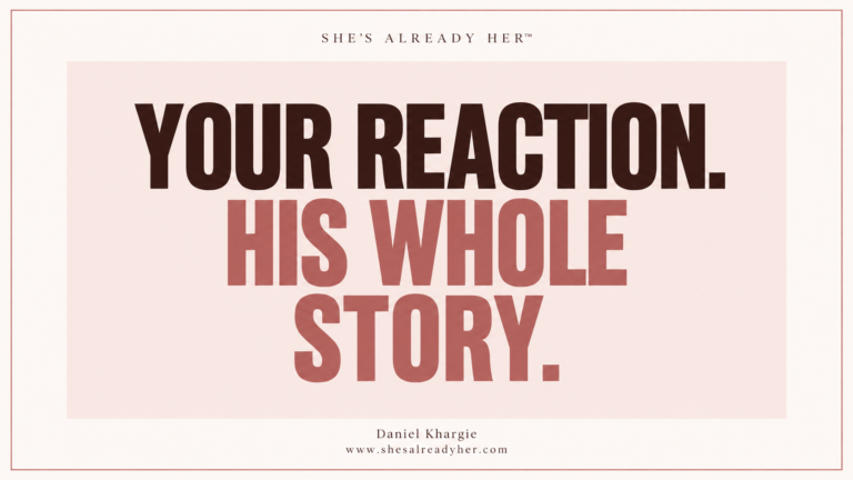 Your reaction. His whole story. Branded article cover by Daniel Khargie · She’s Already Her™.