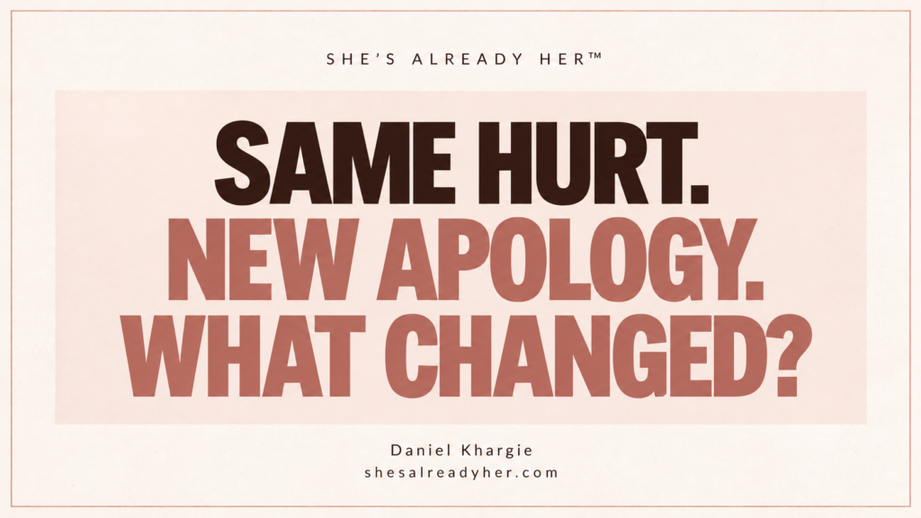 Same hurt. New apology. What changed? Branded article cover by Daniel Khargie.